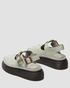 Sandales Dunnet Flower en cuir Buttersoft in Vert Sauge