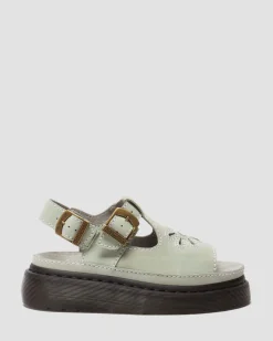 Sandales Dunnet Flower en cuir Buttersoft in Vert Sauge