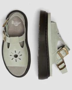 Sandales Dunnet Flower en cuir Buttersoft in Vert Sauge