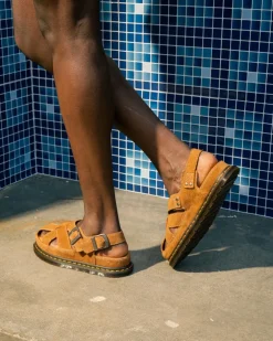 Sandales fisherman Archive en daim in Camel Naturel