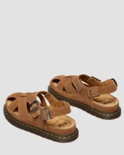 Sandales fisherman Archive en daim in Camel Naturel