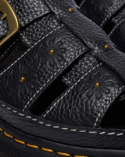 Sandales fisherman plateformes Wrenlie en cuir nappa à bouts ouverts in Noir