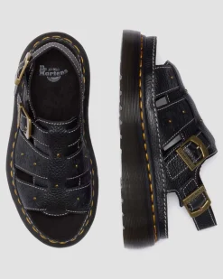 Sandales fisherman plateformes Wrenlie en cuir nappa à bouts ouverts in Noir