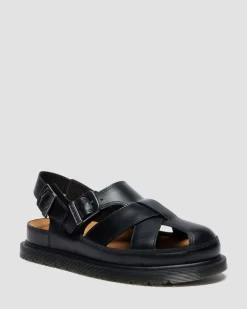 Sandales fisherman San en cuir in Noir