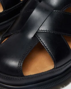 Sandales fisherman San en cuir in Noir