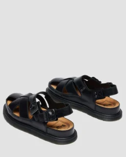 Sandales fisherman San en cuir in Noir