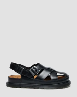 Sandales fisherman San en cuir in Noir