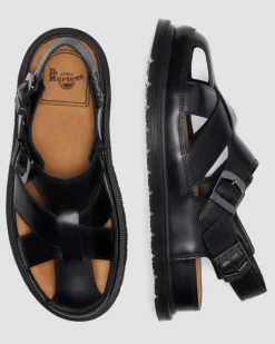 Sandales fisherman San en cuir in Noir