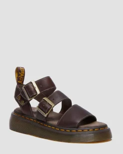 Sandales Gryphon Quad en cuir Grizzly in Marron Foncé