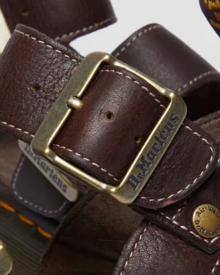 Sandales Gryphon Quad en cuir Grizzly in Marron Foncé