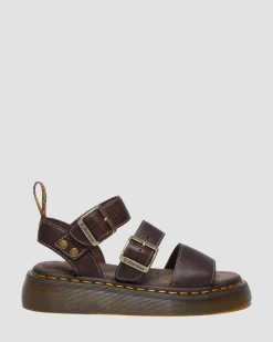Sandales Gryphon Quad en cuir Grizzly in Marron Foncé