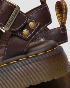 Sandales Gryphon Quad en cuir Grizzly in Marron Foncé