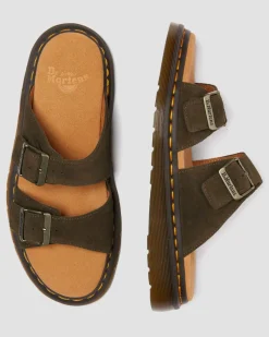 Sandales Josef en daim in Olive Vert