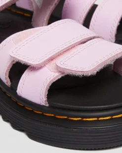 Sandales Klaire en cuir Athena à brides velcro Junior in Rose Clair