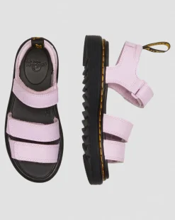Sandales Klaire en cuir Athena à brides velcro Junior in Rose Clair