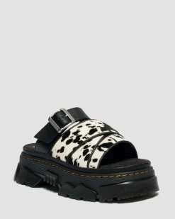 Sandales Mattison en cuir Hair-On dalmatien in Crème & Noir