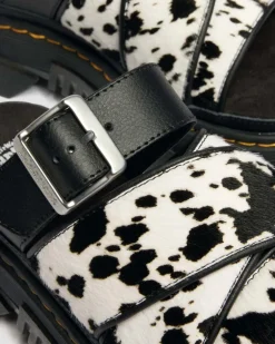 Sandales Mattison en cuir Hair-On dalmatien in Crème & Noir