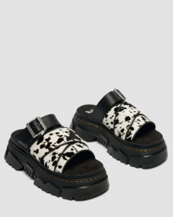 Sandales Mattison en cuir Hair-On dalmatien in Crème & Noir