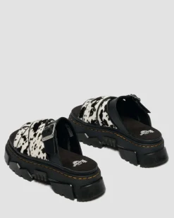 Sandales Mattison en cuir Hair-On dalmatien in Crème & Noir