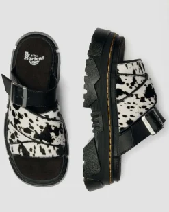 Sandales Mattison en cuir Hair-On dalmatien in Crème & Noir
