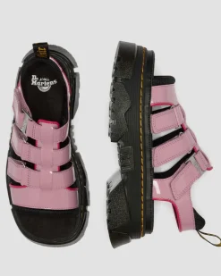 Sandales Mattison en cuir Soft Patent à brides in Rose Poudré