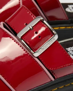 Sandales Mattison en cuir Soft Patent in Rouge Écarlate
