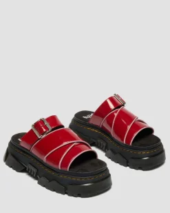 Sandales Mattison en cuir Soft Patent in Rouge Écarlate