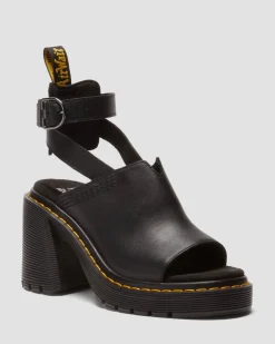 Sandales Millee en cuir à bout ouvert in Noir