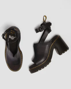 Sandales Millee en cuir à bout ouvert in Noir