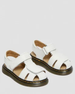 Sandales Moby II en cuir à brides velcro pour tout-petit in Blanc