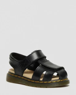 Sandales Moby II en cuir à brides velcro pour tout-petit in Noir