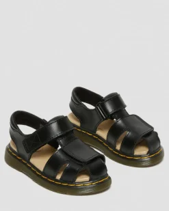 Sandales Moby II en cuir à brides velcro pour tout-petit in Noir