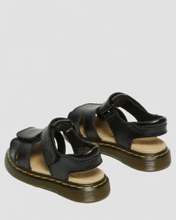 Sandales Moby II en cuir à brides velcro pour tout-petit in Noir