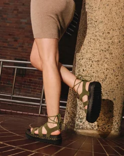 Sandales Nartilla en cuir Tumbled Nubuck in Muted Olive