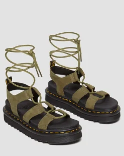 Sandales Nartilla en cuir Tumbled Nubuck in Muted Olive