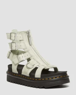 Sandales Olson en cuir Tumbled Nubuck à zip in Smoked Mint