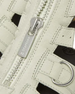 Sandales Olson en cuir Tumbled Nubuck à zip in Smoked Mint