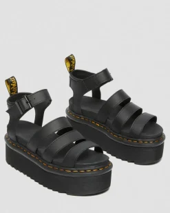 Sandales plateformes Quad Blaire en cuir Hydro in Noir