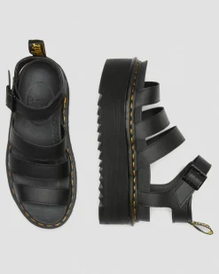 Sandales plateformes Quad Blaire en cuir Hydro in Noir