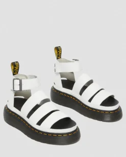 Sandales plateformes Quad Clarissa II en cuir Milled Nappa in Blanc