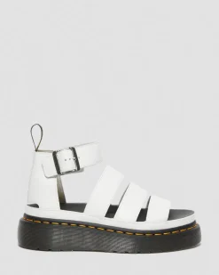 Sandales plateformes Quad Clarissa II en cuir Milled Nappa in Blanc