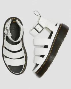 Sandales plateformes Quad Clarissa II en cuir Milled Nappa in Blanc