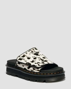 Sandales plateformes Zebzag en cuir Hair-On dalmatien in Crème & Noir