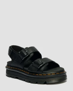 Sandales plateformes Zebzag en cuir Pisa in Noir