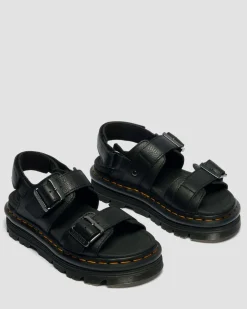 Sandales plateformes Zebzag en cuir Pisa in Noir