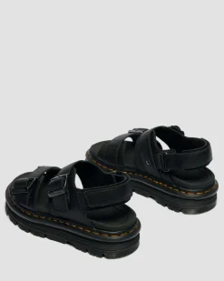 Sandales plateformes Zebzag en cuir Pisa in Noir