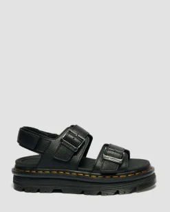 Sandales plateformes Zebzag en cuir Pisa in Noir