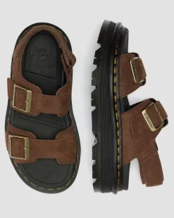 Sandales plateformes Zebzag en nubuck in Marron Sépia