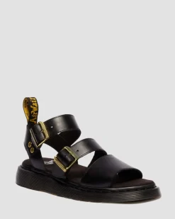 Sandales spartiates Gryphon en cuir Atlas in Noir