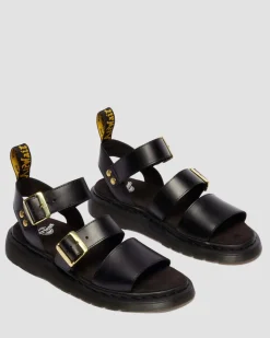 Sandales spartiates Gryphon en cuir Atlas in Noir